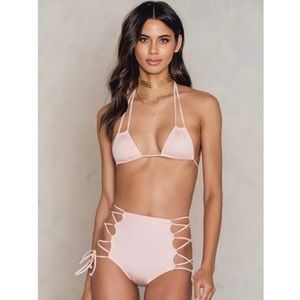 NWT Hot as Hell HAH Blush Pink Hi Kini Bathing Suit Set